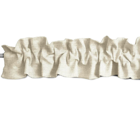 Zen Creative Designs Faux Burlap Sleeve Topper Window Valance In Ivory