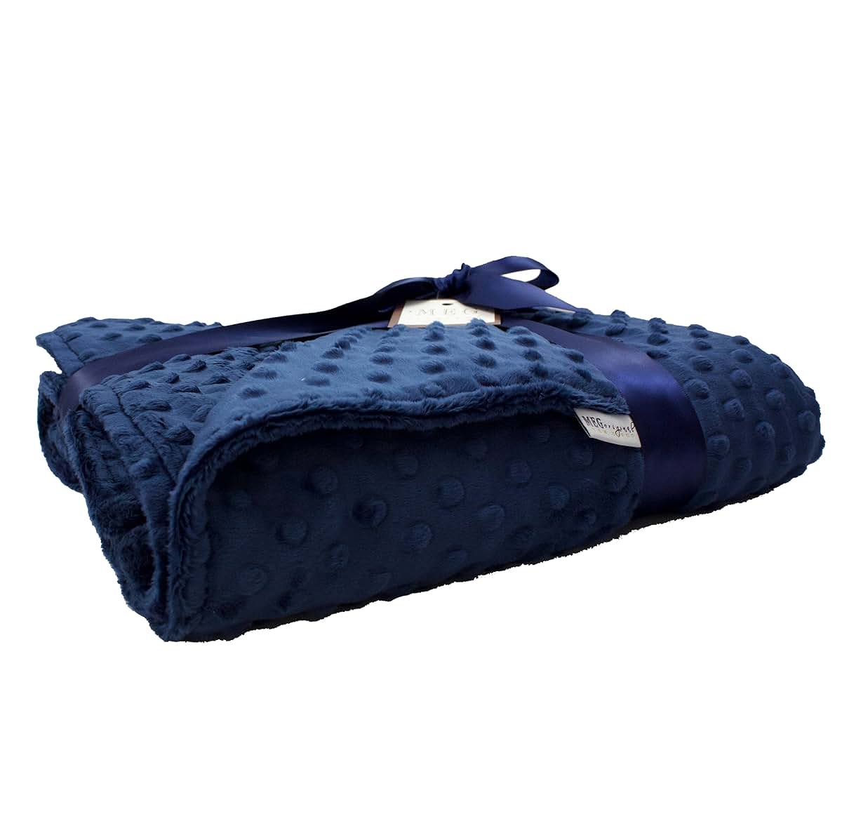 MEG ORIGINAL Navy Blue Minky Dot Crib Blanket (photo 3)