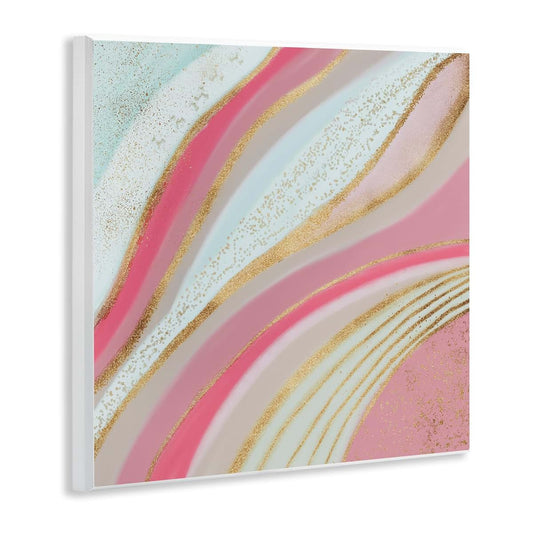 Stupell Industries Pink & Glam Waves Wall Plaque Art
