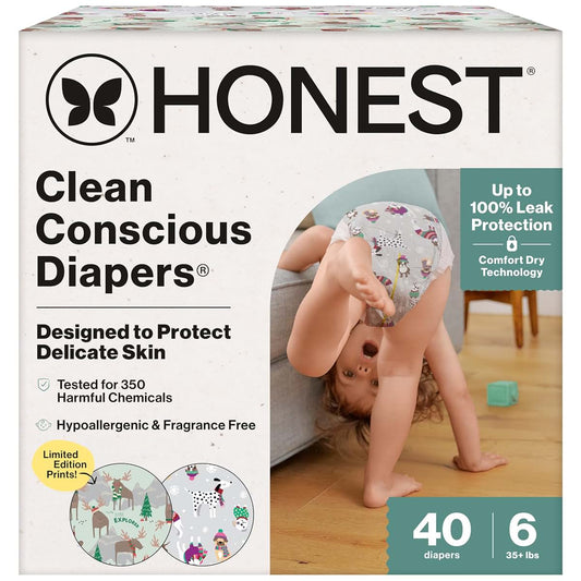 The Honest Company Clean Conscious Diapers Size 6 Winter '25 Limited Edition Prints