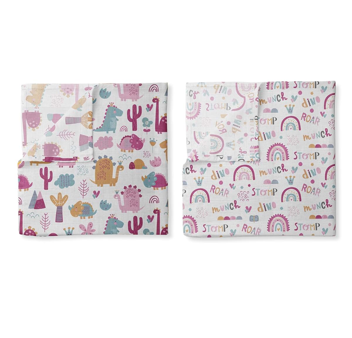 Bacati - Muslin Blanket for Girls, Baby Receiving Blanket, Newborn Gift, Baby Shower Item, Wearable Swaddling Set (photo 3)