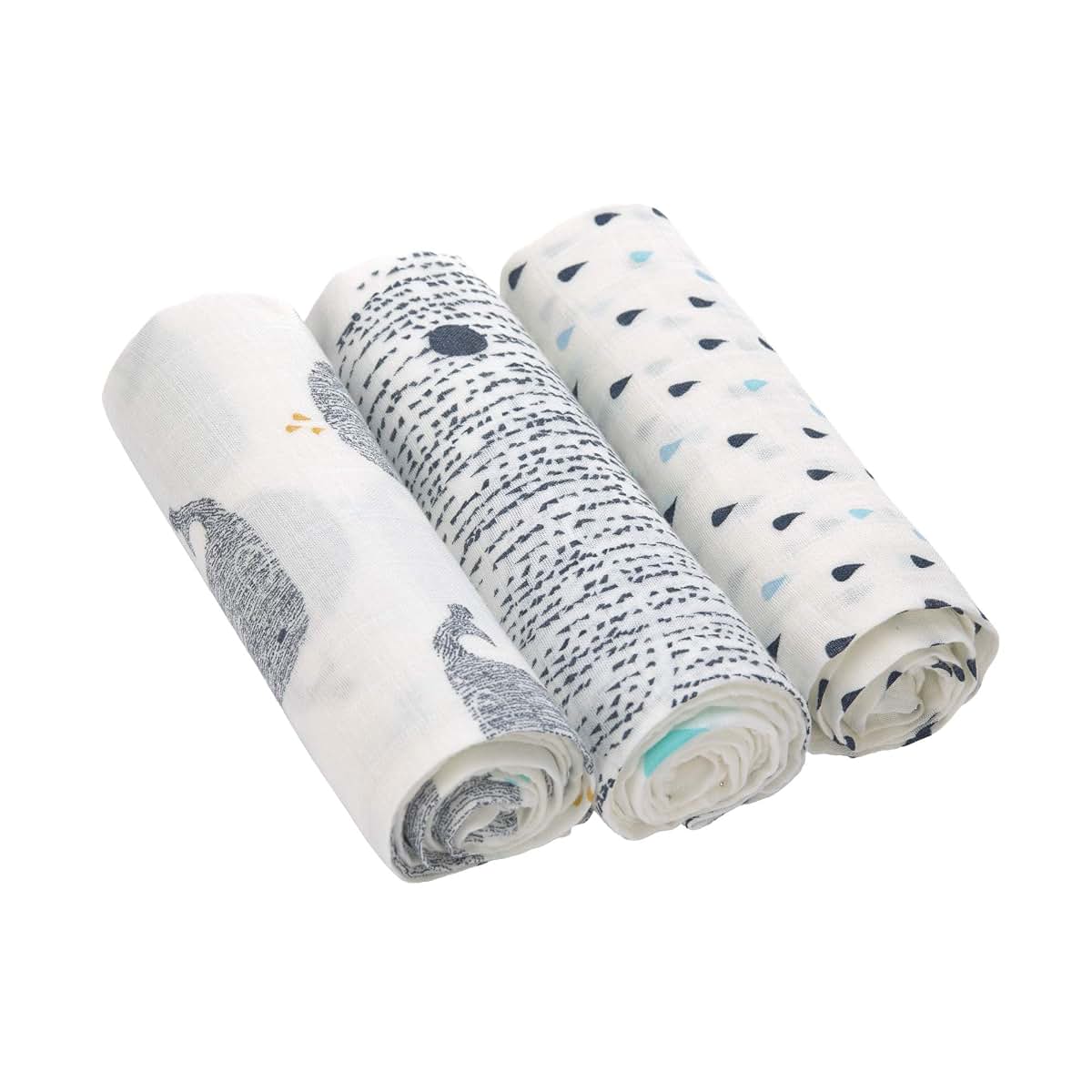 Lassig Large Muslin Swaddle Blanket Little Water Whale
