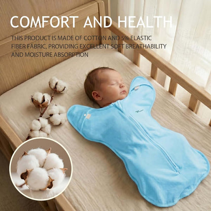 SAIMON Baby Swaddle Sleep Sack with 2-Way Zipper, Cotton, Newborn 5-8.5 lbs