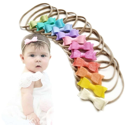 Vanaguelite Baby Bows And Headbands - Set Of 12 Mini Rainbow Bows