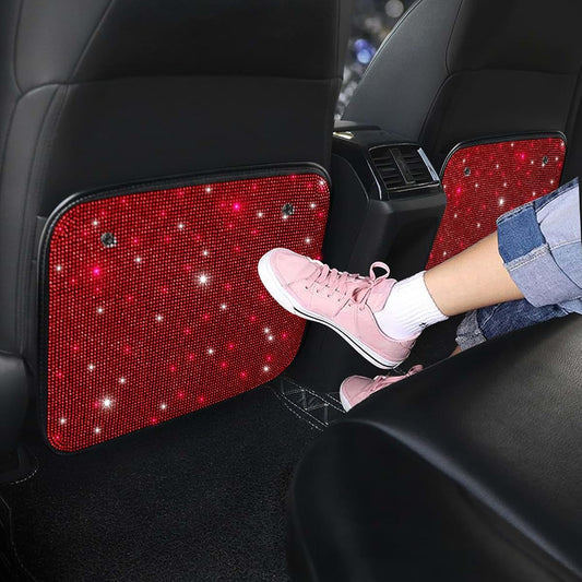 Elkoha Sparkling Diamond Car Back Seat Kick Protectors 2pcs