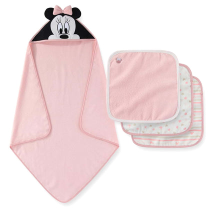 Minnie Mouse Hooded Bath Towel Set for Newborns and Infants