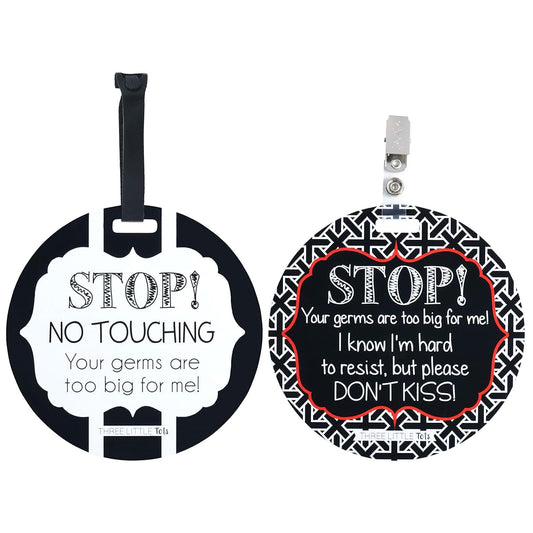 Three Little Tots Two Pack No Kissing And No Touching Baby Car Seat And Stroller Signs