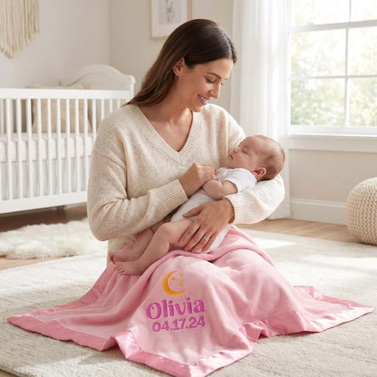 Custom Empire Shop Ships Next Day Personalized Baby Blanket with Embroidered Name - Soft Customized Baby Blanket for (photo 4)
