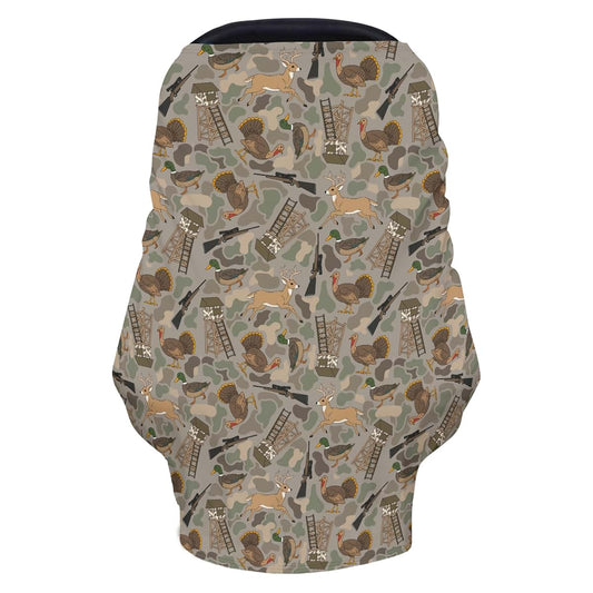 Cstdyfrv Vintage Hunting Animals Baby Car Seats Covers Car Canopy Hunting Mallard Duck Deer Turkey Soft Nursing