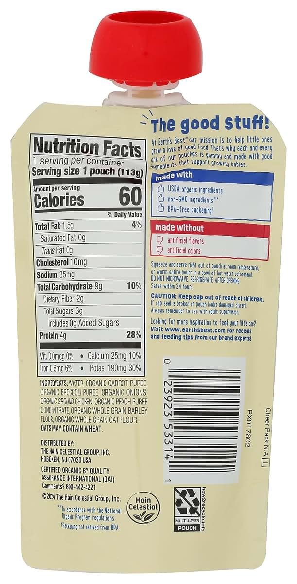 Earths Best Organic Chicken Casserole Baby Food, 4 Oz