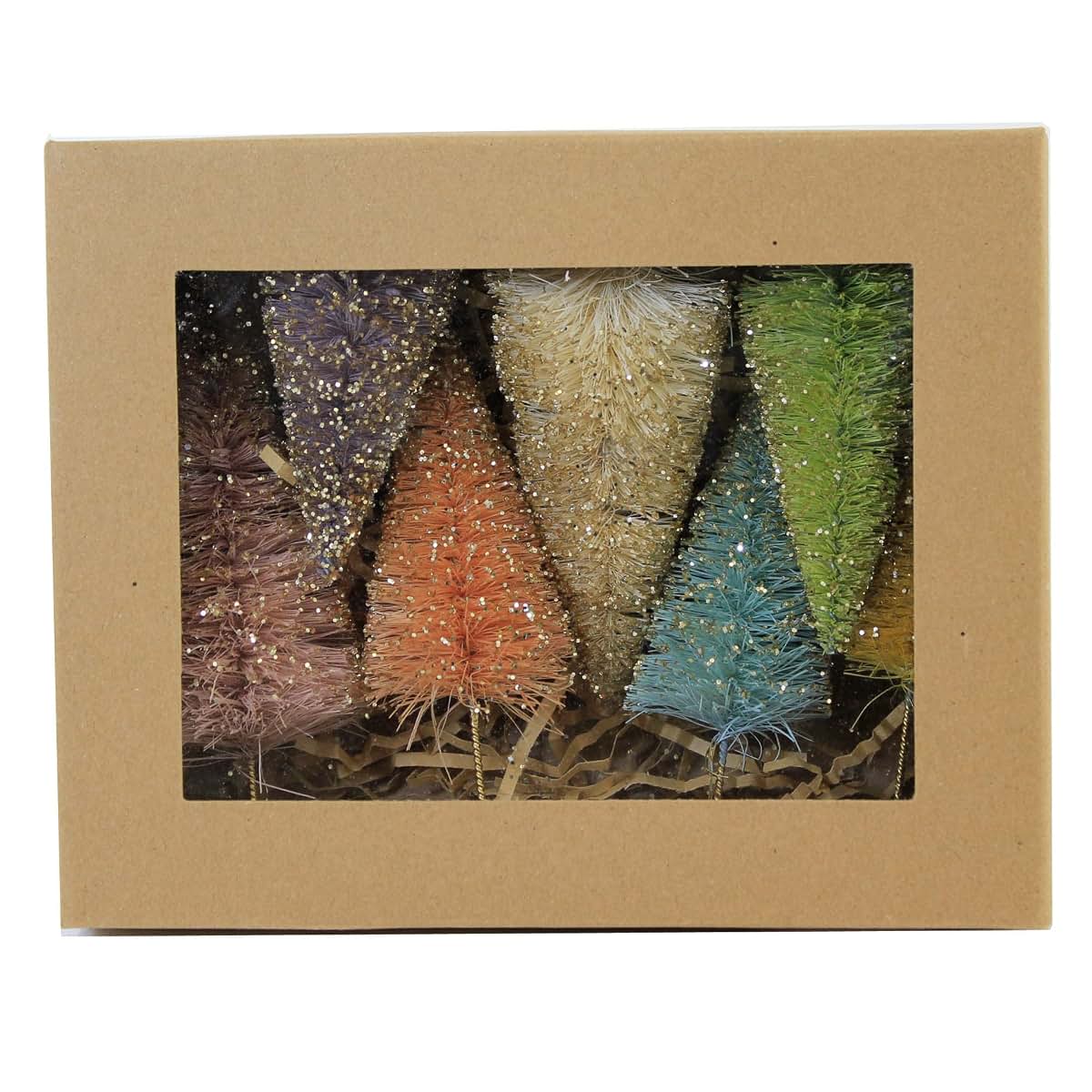 Bethany Lowe Designs Pastel Rainbow Bottle Brush Forest Retro Easter Decor, Set Of 7 (photo 4)
