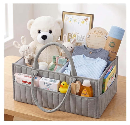Beyond The Box New Baby Boy Gift Basket With Foldable Diaper Bag (photo 2)