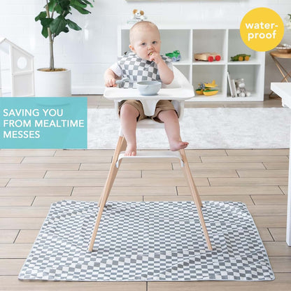 Bumkins Baby Splat Mat 42x42 Inch Waterproof Reusable Gray