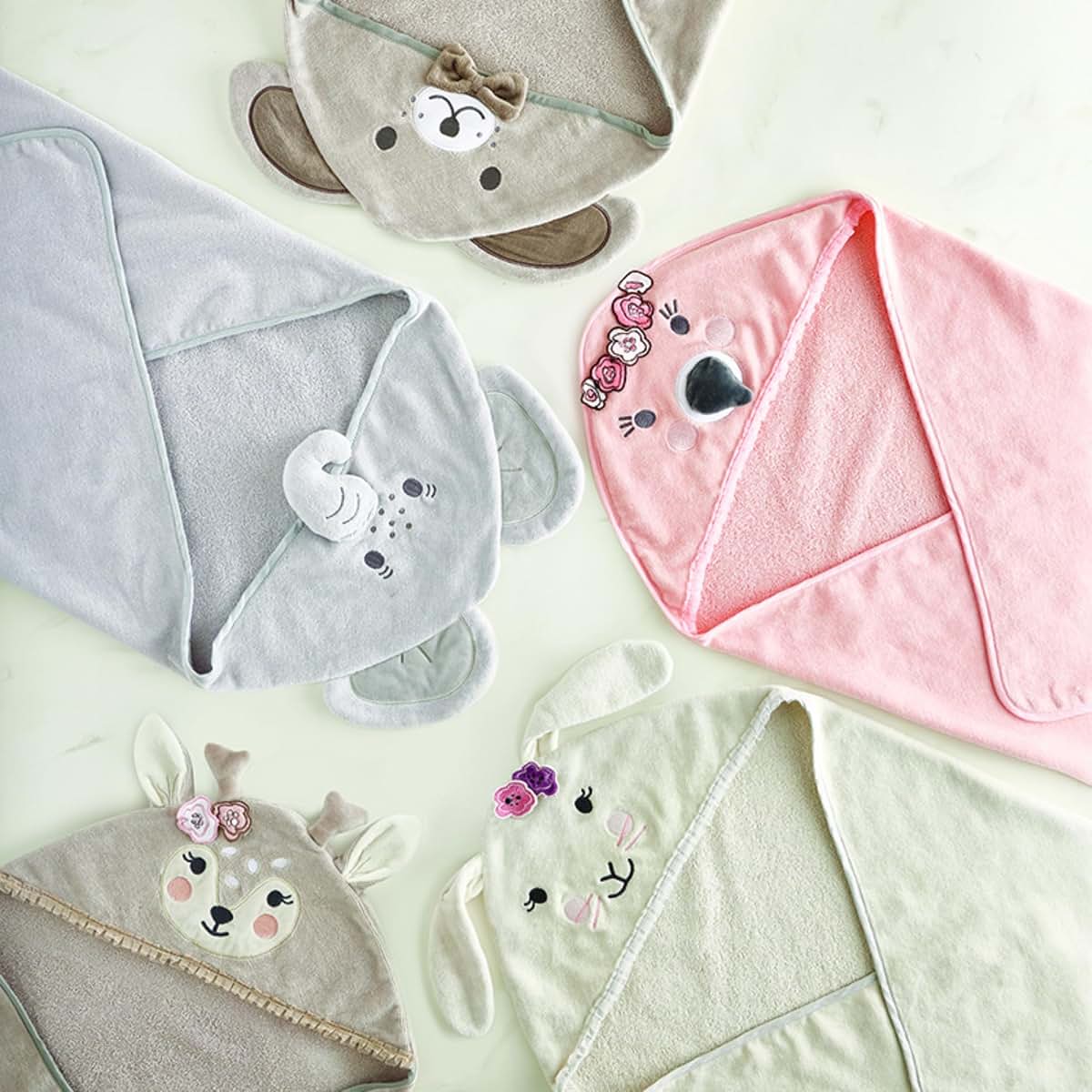 Stephan Baby Hooded Towel - 100% Cotton with Fun Animal Design for Infants and Toddlers, 31" Square, Puppy