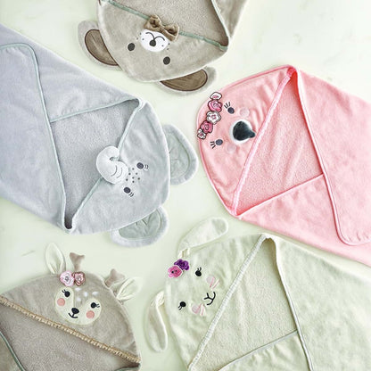 Stephan Baby Hooded Towel - 100% Cotton with Fun Animal Design for Infants and Toddlers, 31" Square, Puppy