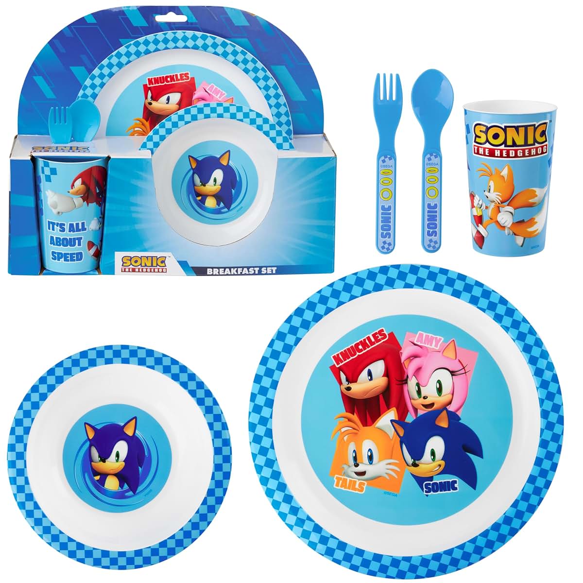 Get Trend Sonic The Hedgehog 5 Piece Kids Dinnerware Set