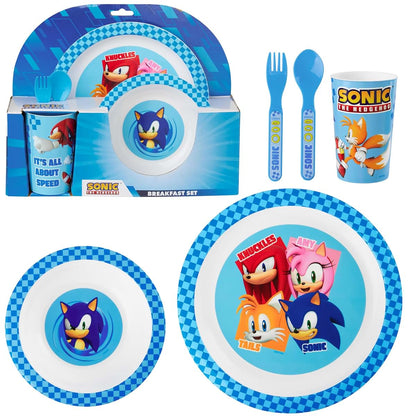 Get Trend Sonic The Hedgehog 5 Piece Kids Dinnerware Set