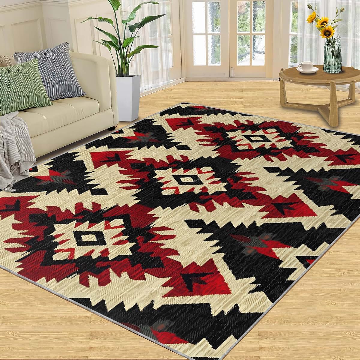 Hygiuid Native American Style Rug For Kids Room, 5x6 Rectangular (photo 3)