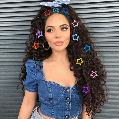 shuielai 100 Piece Y2K Star Hair Clips, 1.18 Inch Metal Snap Barrettes for Women and Girls