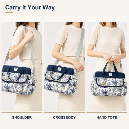 Kixqul Diaper Bag Tote, Safari Navy Blue, Waterproof Oxford Travel Bag (photo 2)