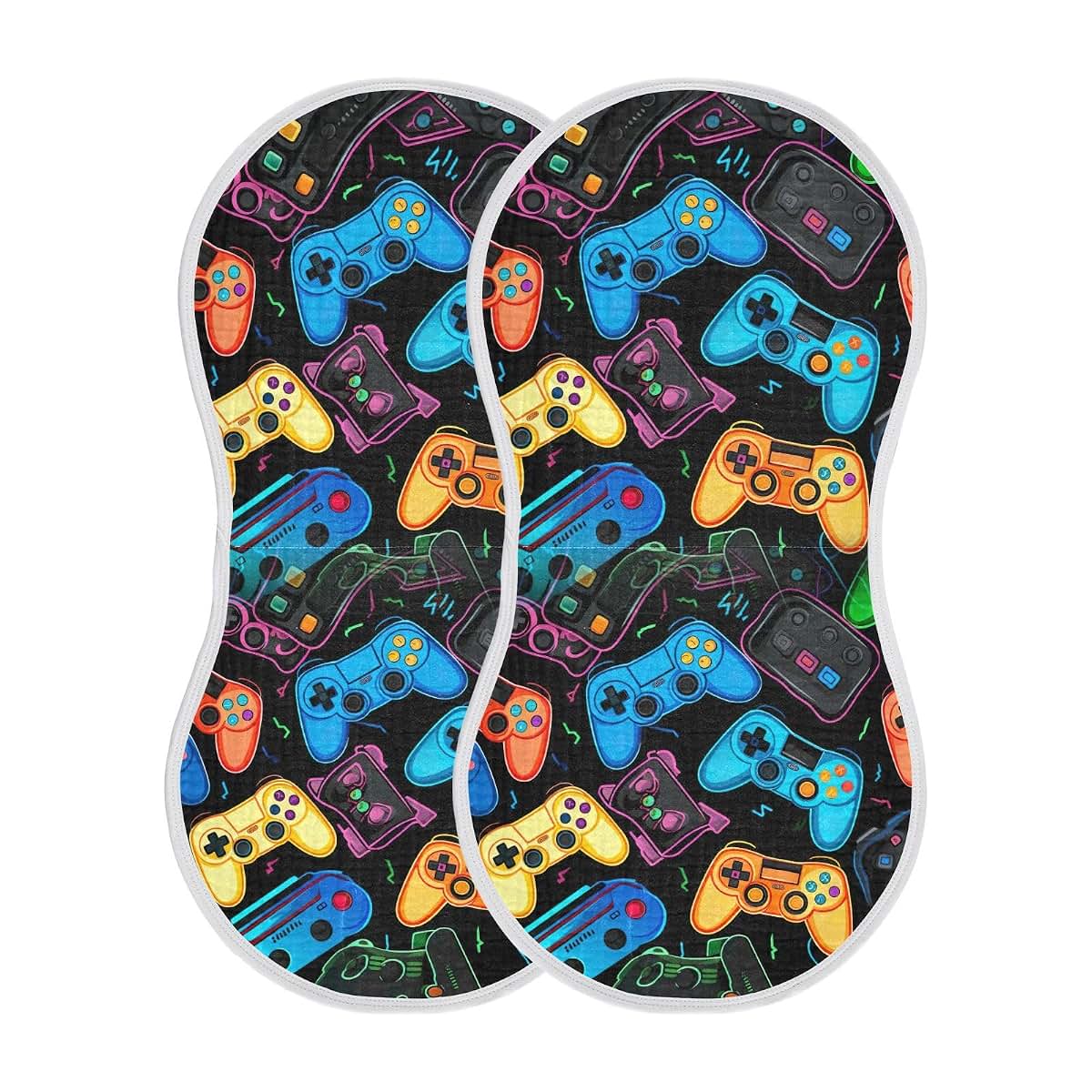 FLildon Muslin Burp Cloths 2 Pack, Video Game Print, Cotton