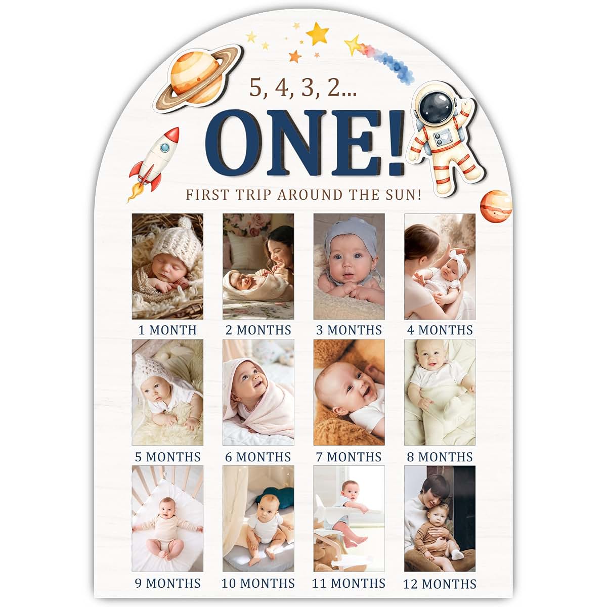 BabyOneStop 3D First Trip Around The Sun My First Year Photo Board
