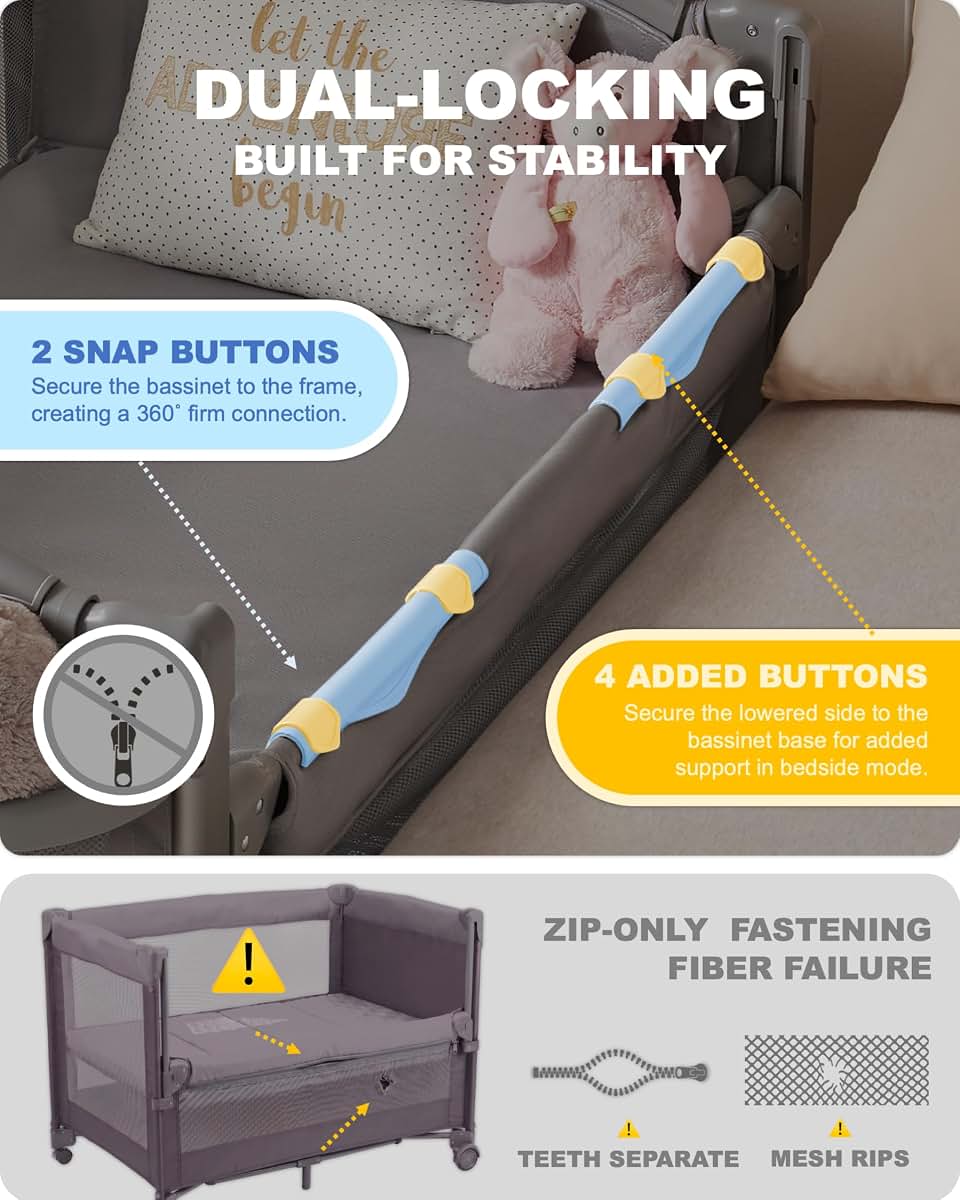 Beka 4-In-1 Baby Bassinet Bedside Sleeper, Playard & Changing Table