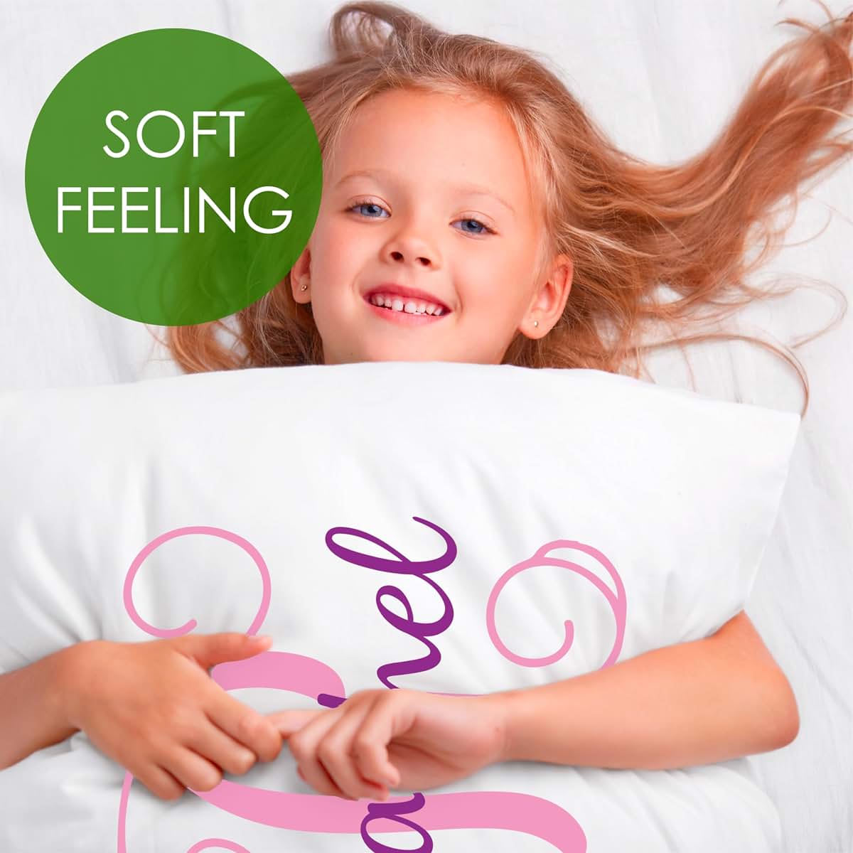 Zexpa Apparel Personalized Monogrammed Standard Bed Pillow Cover for Kids Nursery Room Decorative Initial Toddler and (photo 4)