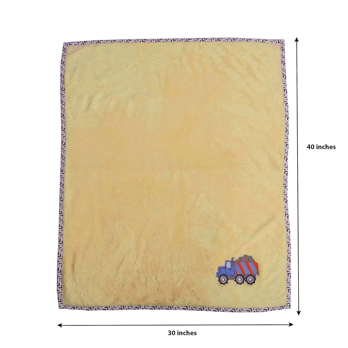 Bacati - Construction Multicolor Boys Plush Blanket (Yellow) (photo 3)