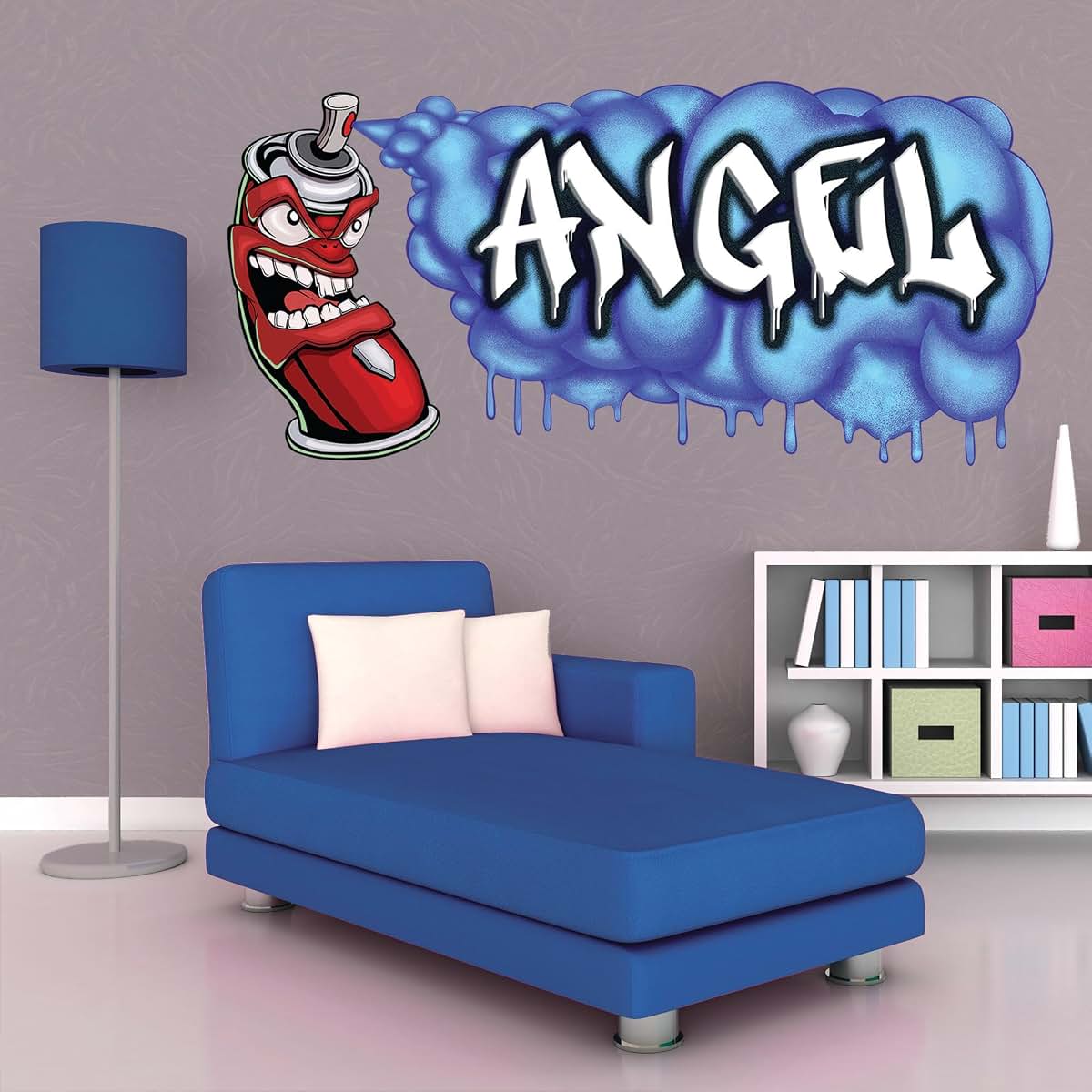 3BattySisters Custom Name Wall Decal – Personalized 3D Graffiti Vinyl Art Sticker, Removable Peel & Stick Mural for