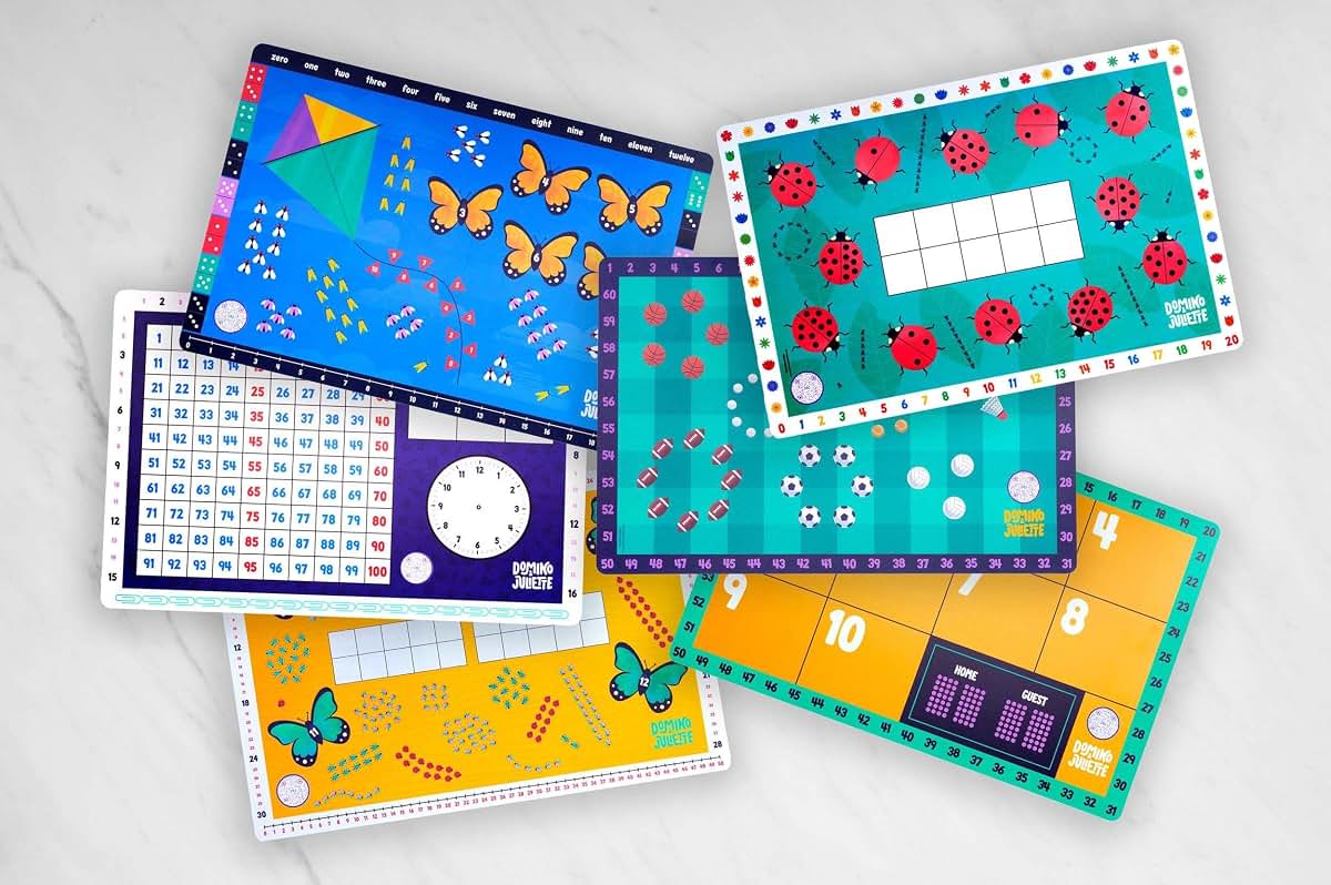 Domino and Juliette Set of 3 Educational Placemats