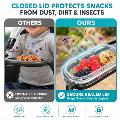 NWJY Snack Tray with Dustproof Lid for UPPAbaby Vista, Cruz & RumbleSeat