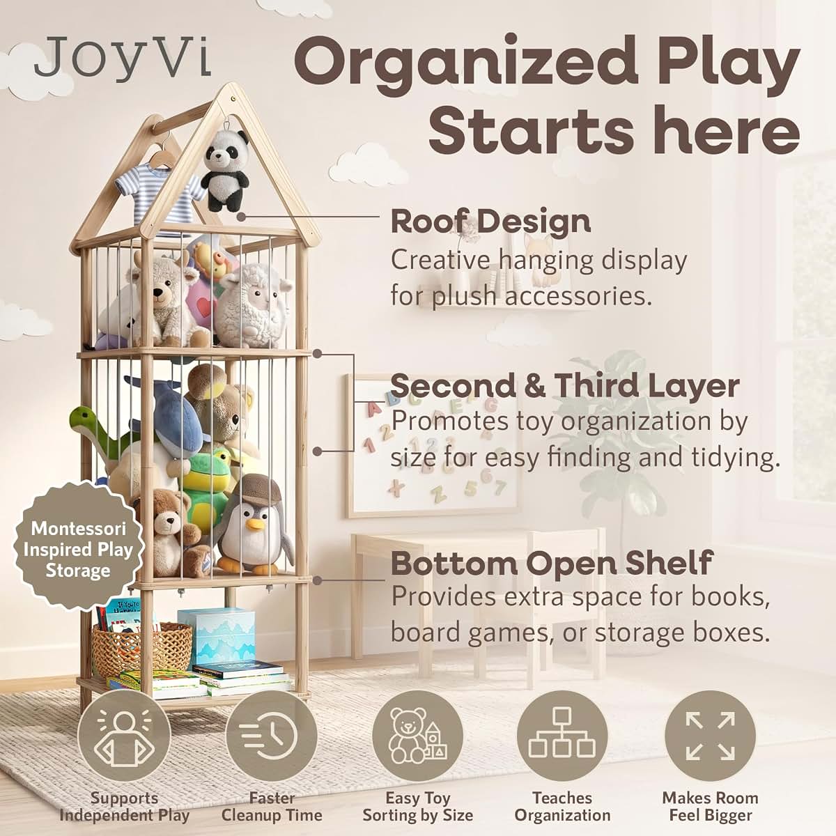 JoyVi Stuffed Animal Storage Corner With Adjustable Heights (photo 4)