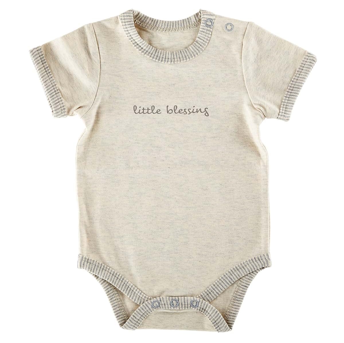 Stephan Baby Inspirational Heather Snapshirt-Style Diaper Cover, Little Blessing, Gray/Cream, 0-3 Months