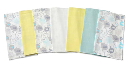 Deyzi Cotton Muslin Washcloths, 7-Pack Reusable Baby Wipes