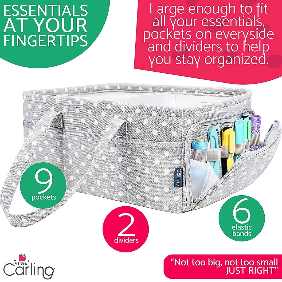 Sweet Carling Baby Diaper Caddy Organizer | Baby Shower Registry Must Haves For Boy Girl Gifts Newborn Essentials (photo 2)