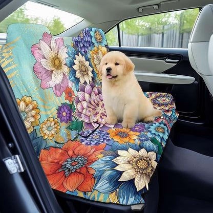 Dreaweet Car Seat Towel Cover Backseat Boho Floral Car Back Seat Cover Washable Quick Dry Sweat Towel Seat Covers for