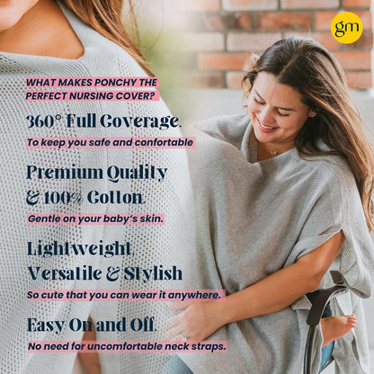 Gold Mamas 100% Cotton Nursing Cover for Breastfeeding (photo 2)