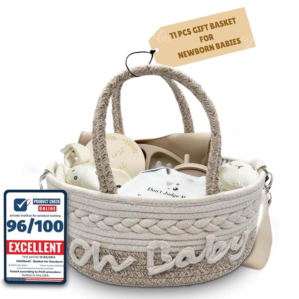 Kiddibodi Baby Gift Set | 11 Piece Gender Neutral Newborn Gift Basket for Boys & Girls – Baby Essentials with Plate (photo 3)