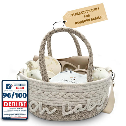 Kiddibodi Baby Gift Set | 11 Piece Gender Neutral Newborn Gift Basket for Boys & Girls – Baby Essentials with Plate (photo 3)