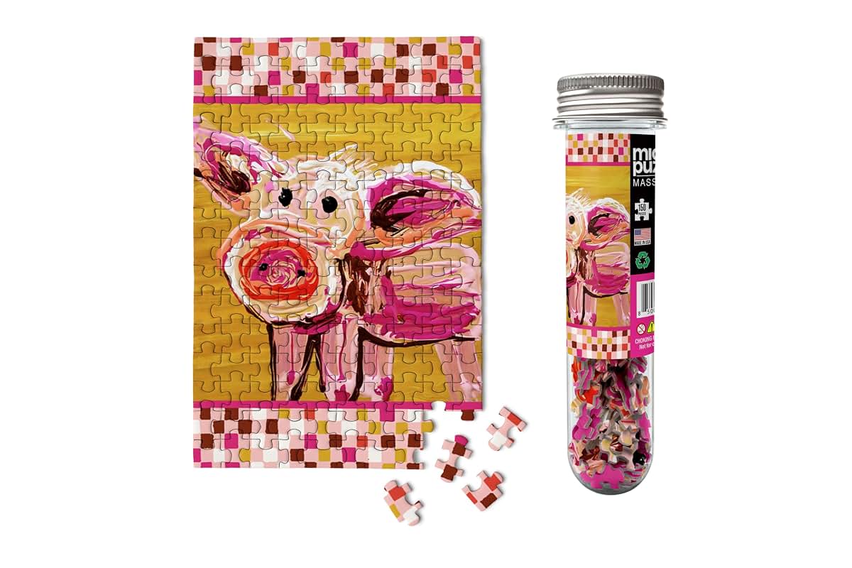 Micro Puzzles Hogs And Kisses Mini Jigsaw Puzzle, 150 Pieces