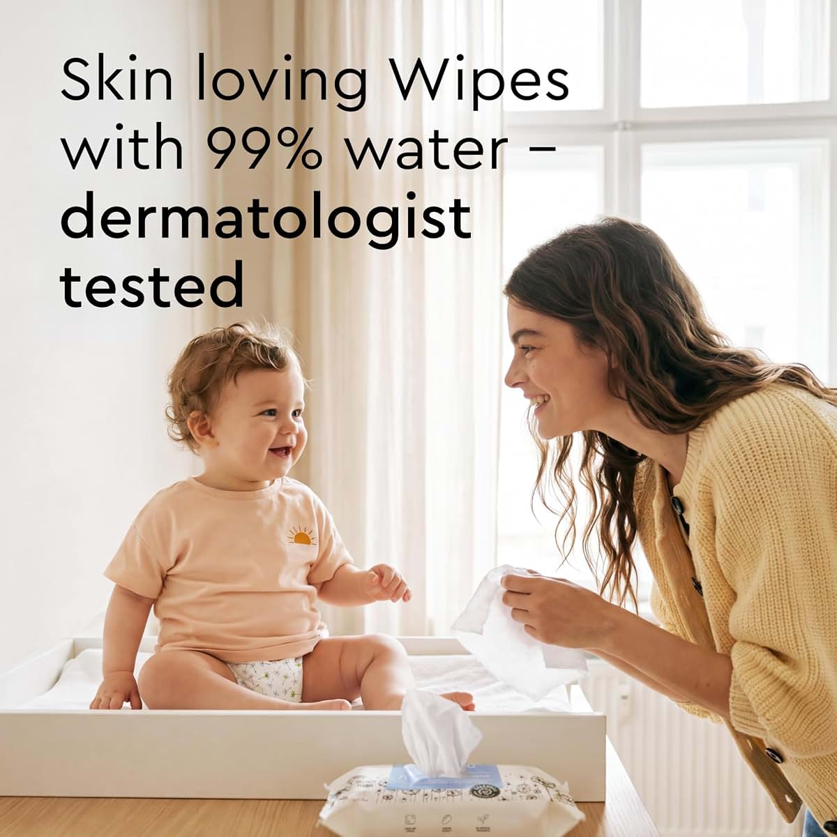 Lillydoo Large Baby Wipes, 99% Water, Unscented, 4 Packs Of 72