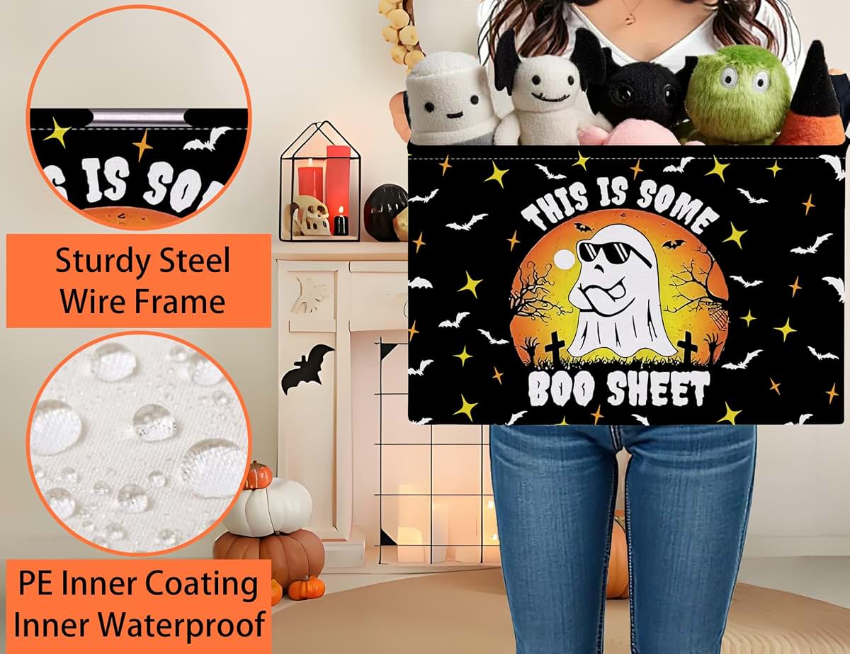 Boohit Halloween Themed Storage Bin for Toys and Decor