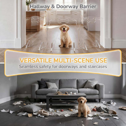 Clearlature Clear Acrylic Dog Gate Freestanding Transparent Fence (photo 4)