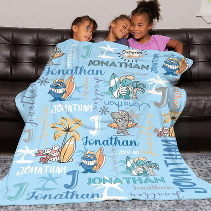 BlueKeyStudio Personalized Baby Blanket for Boys Girls Custom Baby Blanket with Name Customzied Name Blanket Baby Gifts (photo 4)