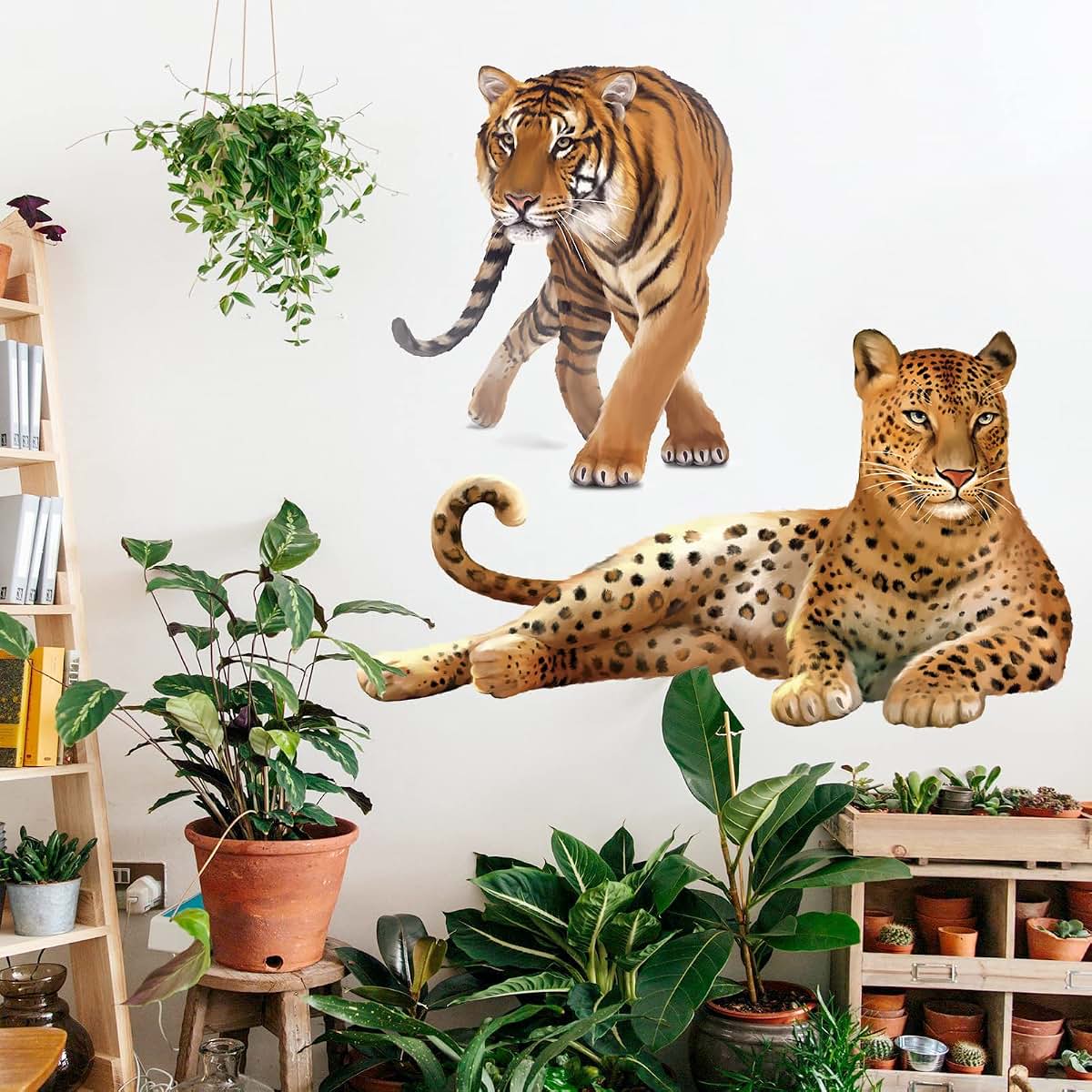 Wondever Walking Tiger Wall Decals Jungle Animals