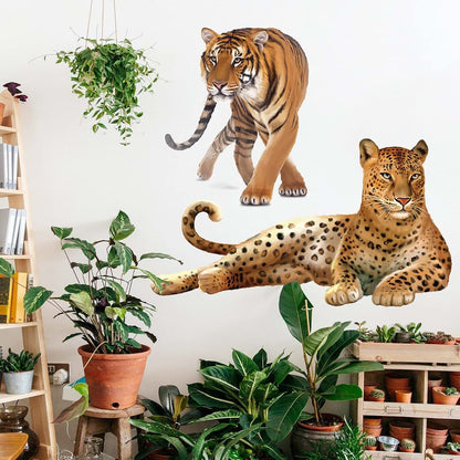 Wondever Walking Tiger Wall Decals Jungle Animals