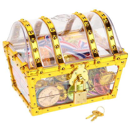 SUPVOX Pirate Treasure Chest Toy Set with Random Fun Items for Parties