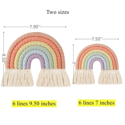 ZWA Rainbow Wall Hanging, Handmade Macrame Art Decor for Nursery Kids Room Home