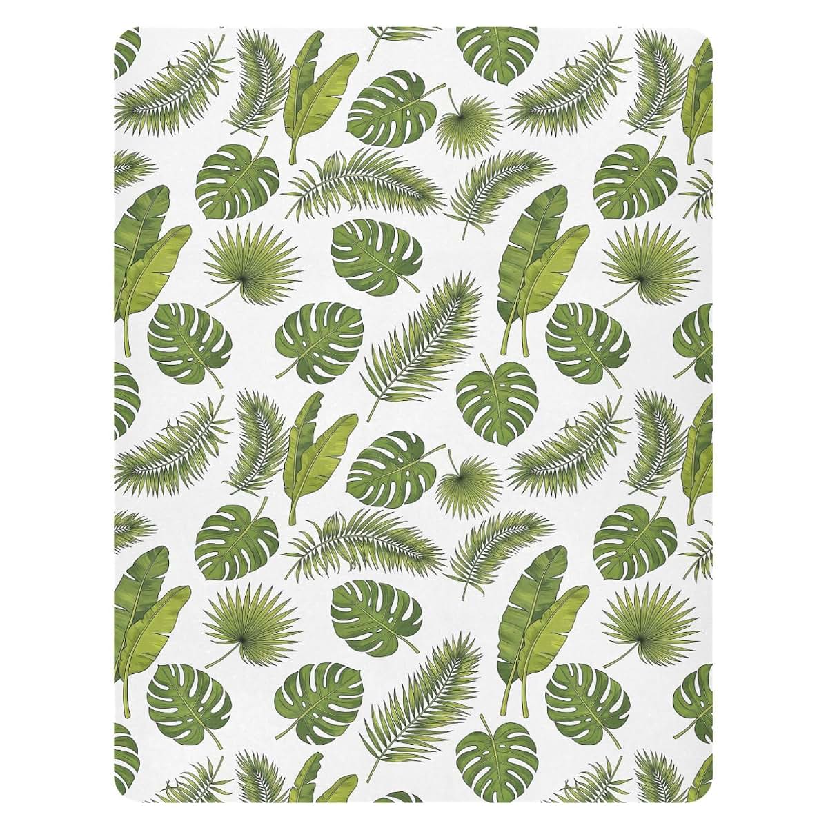 Pfrewn Crib Sheets Monstera Leaves Palm Fronds Fitted Crib Sheet